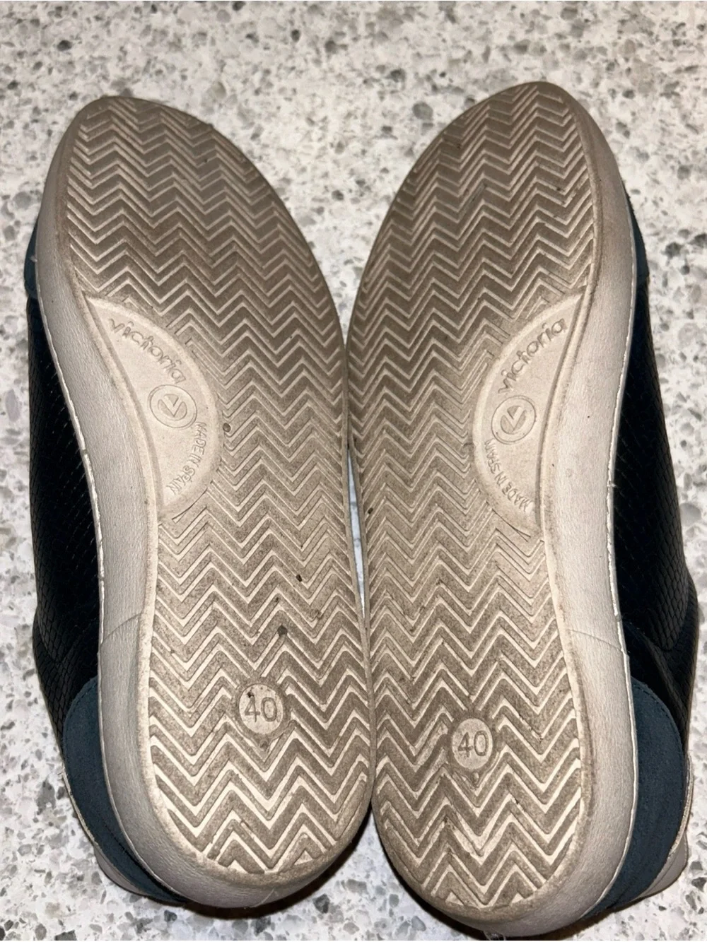 Victoria Berlin Black Silver Glitter Logo Sneakers Shoes size 40